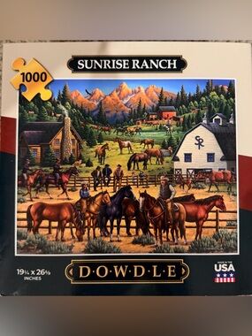 Sunrise Ranch Dowdle 1000-Piece Puzzle - Multicolor Scenic Ranch